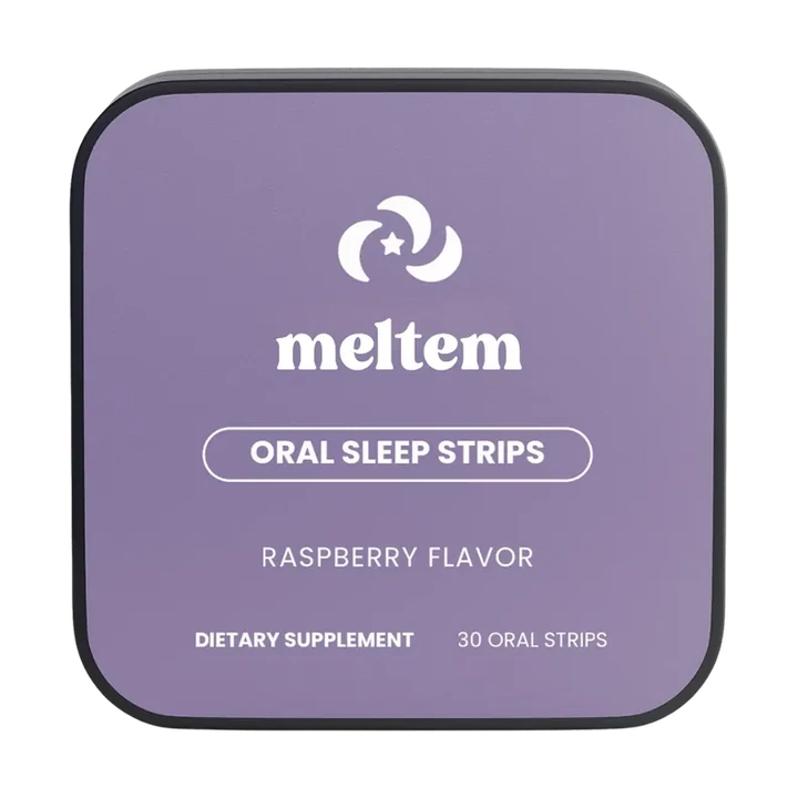Purple tin of Meltem Oral Sleep Strips